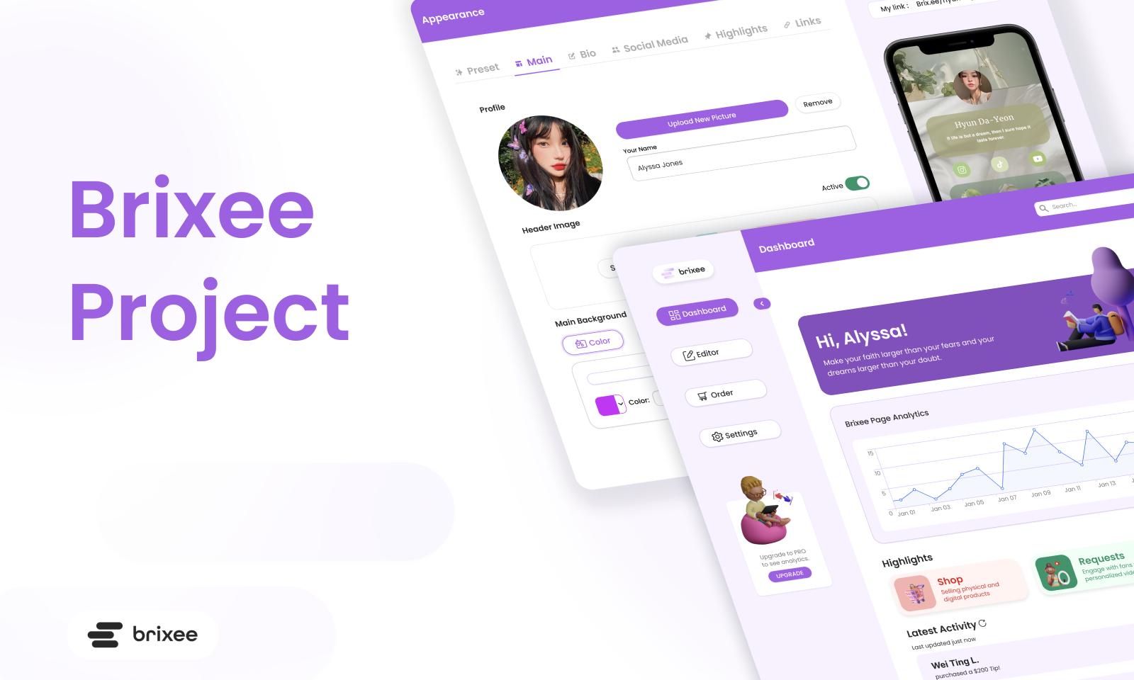 Brixee Web App & Linkin Bio